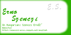 erno szenczi business card